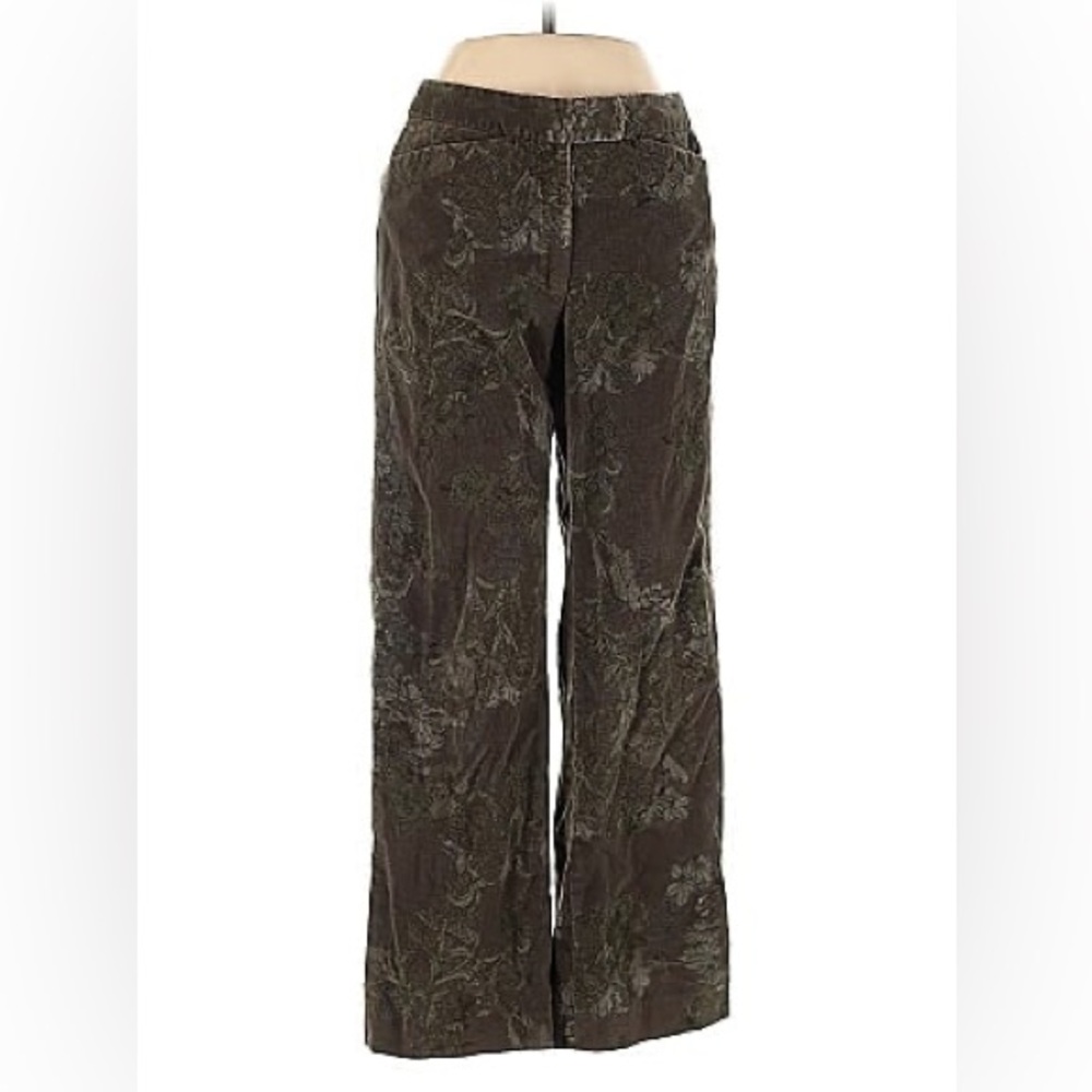Floral Velvet Wide-Leg J.Jill Pants / Boot Cut / Paisley Vintage Print / Retro